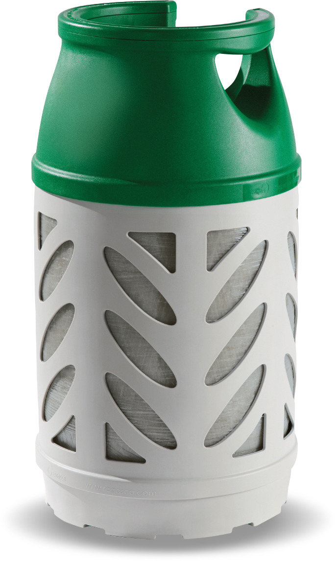 FloGas 10kg Gaslight translucent propane gas bottle for patio heaters and BBQs