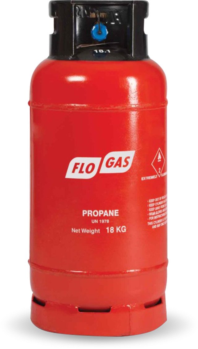 FloGas 18kg FLT red propane gas cylinder for forklift trucks
